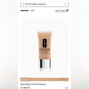 🔥HOST PICK🔥🎉2/$75CLINIQUE Stay Matte Oil-Free Makeup Foundation CREAM CHAMOUS